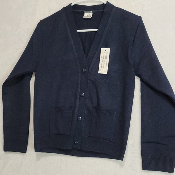 NWT Claudia Uniform Escolares Navy Blue Button Front Cardigan Juniors Size 12 - Picture 5 of 13